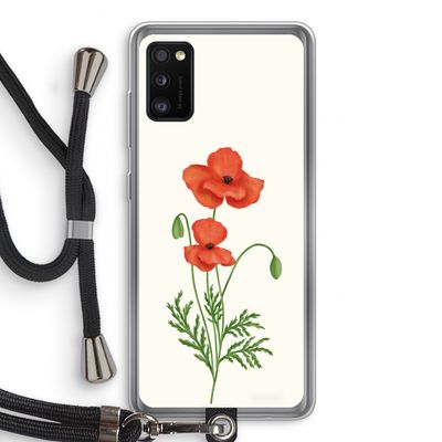Red poppy: Samsung Galaxy A41 Transparant Hoesje met koord