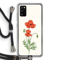Red poppy: Samsung Galaxy A41 Transparant Hoesje met koord