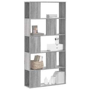 Boekenkast 5-laags 80,5x23,5x162,5 cm bewerkt hout grijs sonoma