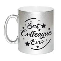 Best colleague ever koffiemok - theebeker - 330 ml - zilverkleurig