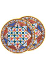 Dolce & Gabbana set de deux assiettes en porcelaine à imprimé Sicilian Carretto - Bleu