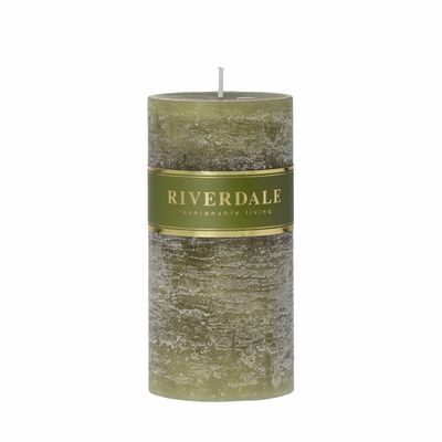 Riverdale Kaars Pillar salie groen 7x14cm
