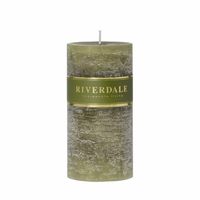 Riverdale Kaars Pillar salie groen 7x14cm - thumbnail