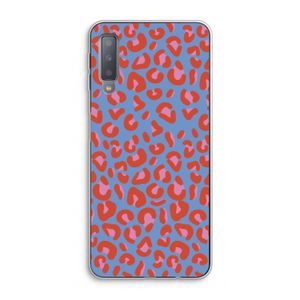 Leopard blue: Samsung Galaxy A7 (2018) Transparant Hoesje