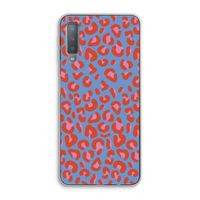 Leopard blue: Samsung Galaxy A7 (2018) Transparant Hoesje