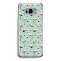 Flamingoprint groen: Samsung Galaxy S8 Transparant Hoesje Flamingoprint groen: Samsung Galaxy S8 Transparant Hoesje