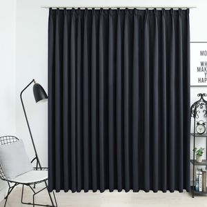 VidaXL Gordijn verduisterend met haken 290x245 cm zwart