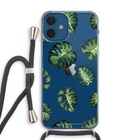 Tropische bladeren: iPhone 12 Transparant Hoesje met koord