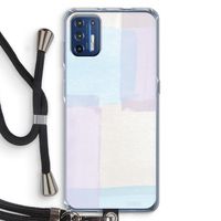 Square pastel: Motorola Moto G9 Plus Transparant Hoesje met koord