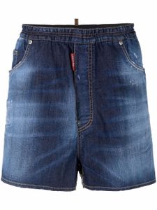 DSQUARED2 short en jean à effet usé - Bleu