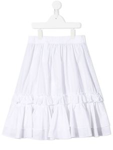 MM6 Maison Margiela Kids jupe bi-matière à volants - Blanc