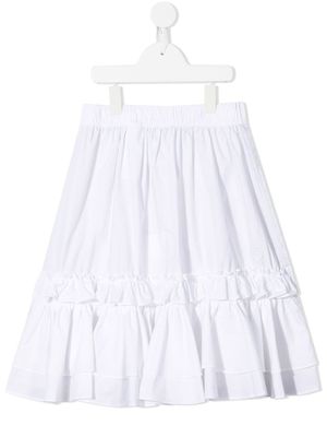 MM6 Maison Margiela Kids jupe bi-matière à volants - Blanc