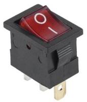 Enzo Wipschakelaar 1p aan-uit klein zwart/rood verlicht 7430715 Enzo Wipschakelaar 1p aan-uit klein zwart/rood verlicht 7430715