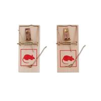 Benson Muizenval - 2x stuks - hout/metaal - 10 x 4,5 cm