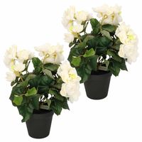 2x Kunstplanten Begonia wit 30 cm