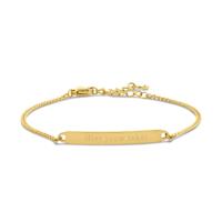 Gegraveerde eigen tekst bar armband - Stainless steel - Goud - Gourmet chain ( € 31,95 )