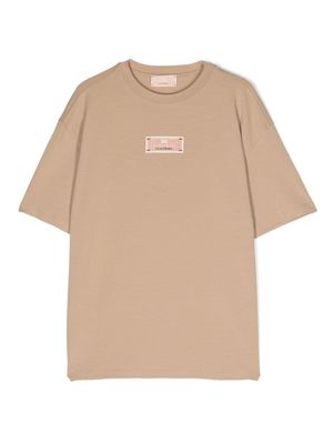 Elisabetta Franchi La Mia Bambina t-shirt à logo brodé - Tons neutres