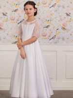 LILLY 08-1106-WH Communie Jurk | Maat: 134 LILLY 08-1106-WH Communie Jurk | Maat: 134