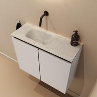 Toiletmeubel Mondiaz Ture Dlux | 60 cm | Meubelkleur Linen | Eden wastafel Opalo Links | Zonder kraangat