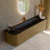 Badmeubel Mondiaz Kurve | 170 cm cm | Meubelkleur Dusk | Wastafelkleur Urban | Solid surface | Wasbak midden spoelbak | 1 kraangat
