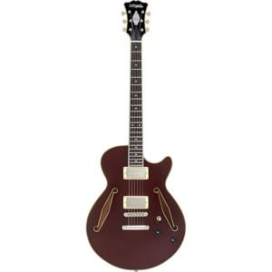 D'Angelico Excel SS Tour Solid Wine semi-akoestische gitaar met gigbag