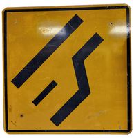 Lane Ends Merge Left Metalen Straatbord - Origineel - 92 x 92 cm