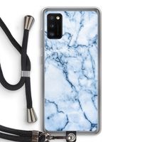 Blauw marmer: Samsung Galaxy A41 Transparant Hoesje met koord