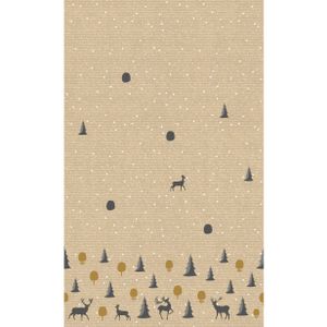 Kerstversiering papieren tafelkleden met rendieren en kerstbomen 138 x 220 cm   -