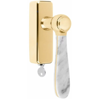 Formani LZ100MA-DKLOCK-O draaikiepgarnituur afsluitbaar messing ongelakt/ carrara marmer rechts/ linksdraaiend Formani LZ100MA-DKLOCK-O draaikiepgarnituur afsluitbaar messing ongelakt/ carrara marmer rechts/ linksdraaiend