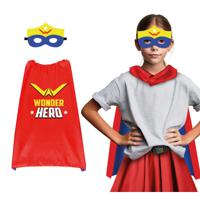 Superhelden verkleedset voor kinderen - wonder hero - one size - cape/oogmasker - comic/stripheld