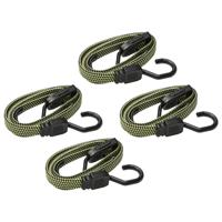 Verstelbaar bagage elastiek met haak - 4x - 25 tot 115 cm - span-elastiek voor transport