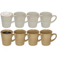 Secret de gourmet Koffiemokken - 8x stuks - 200 ml - kleuren gemixt