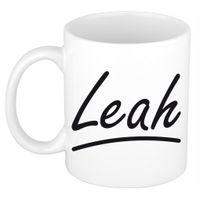 Naam cadeau mok / beker Leah met sierlijke letters 300 ml