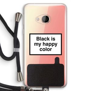 Black is my happy color: HTC U Play Transparant Hoesje met koord