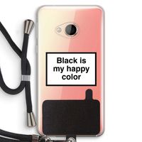 Black is my happy color: HTC U Play Transparant Hoesje met koord