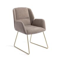 Jesper Home Eetkamerstoel 'Myoko' Slide Gold, kleur Greystones