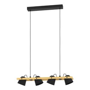 Eglo 4-lichts hanglampHornwood-Z zwart met hout - 900883