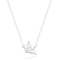 LGT Jewels Dames ketting Origami Crane hanger Zilverkleurig