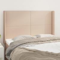 Hoofdbord met randen 147x16x118/128cm kunstleer cappuccinokleur
