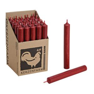 Hahn Dinerkaarsen - Donkerrood - 25x stuks - 18 cm - sfeer kaarsen - 7 branduren