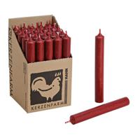 Hahn Dinerkaarsen - Donkerrood - 25x stuks - 18 cm - sfeer kaarsen - 7 branduren