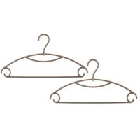 Kledinghangers - Set van 24 stuks - taupe - kunststof - 40 x 20 cm - geribbeld antislip design