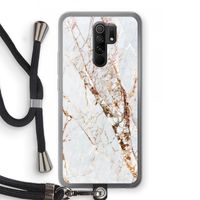 Goud marmer: Xiaomi Redmi 9 Transparant Hoesje met koord