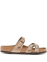 Birkenstock Franca Oiled leather slides - Marron - thumbnail