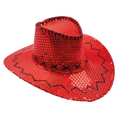 Hoed Cowboy Sequin Rood