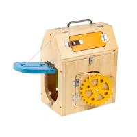 Bigjigs houten huis met sloten en grendels, 5dlg.