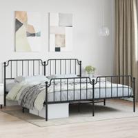 Bedframe met hoofd- en voeteneinde metaal zwart 193x203 cm