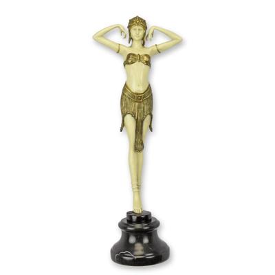 A BRONZE SCULPTURE OF A SCARAB DANCER