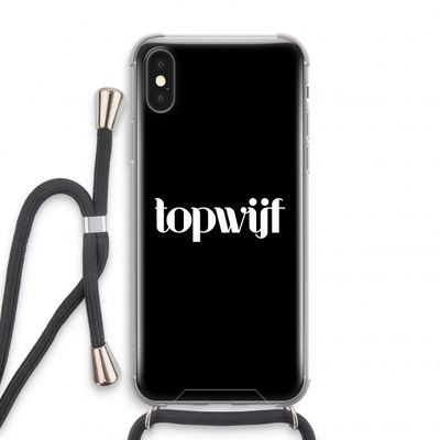 Topwijf Zwart: iPhone XS Transparant Hoesje met koord