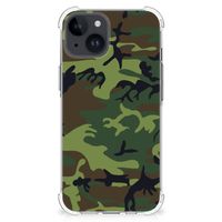 iPhone 15 Doorzichtige Silicone Hoesje Army Dark - thumbnail